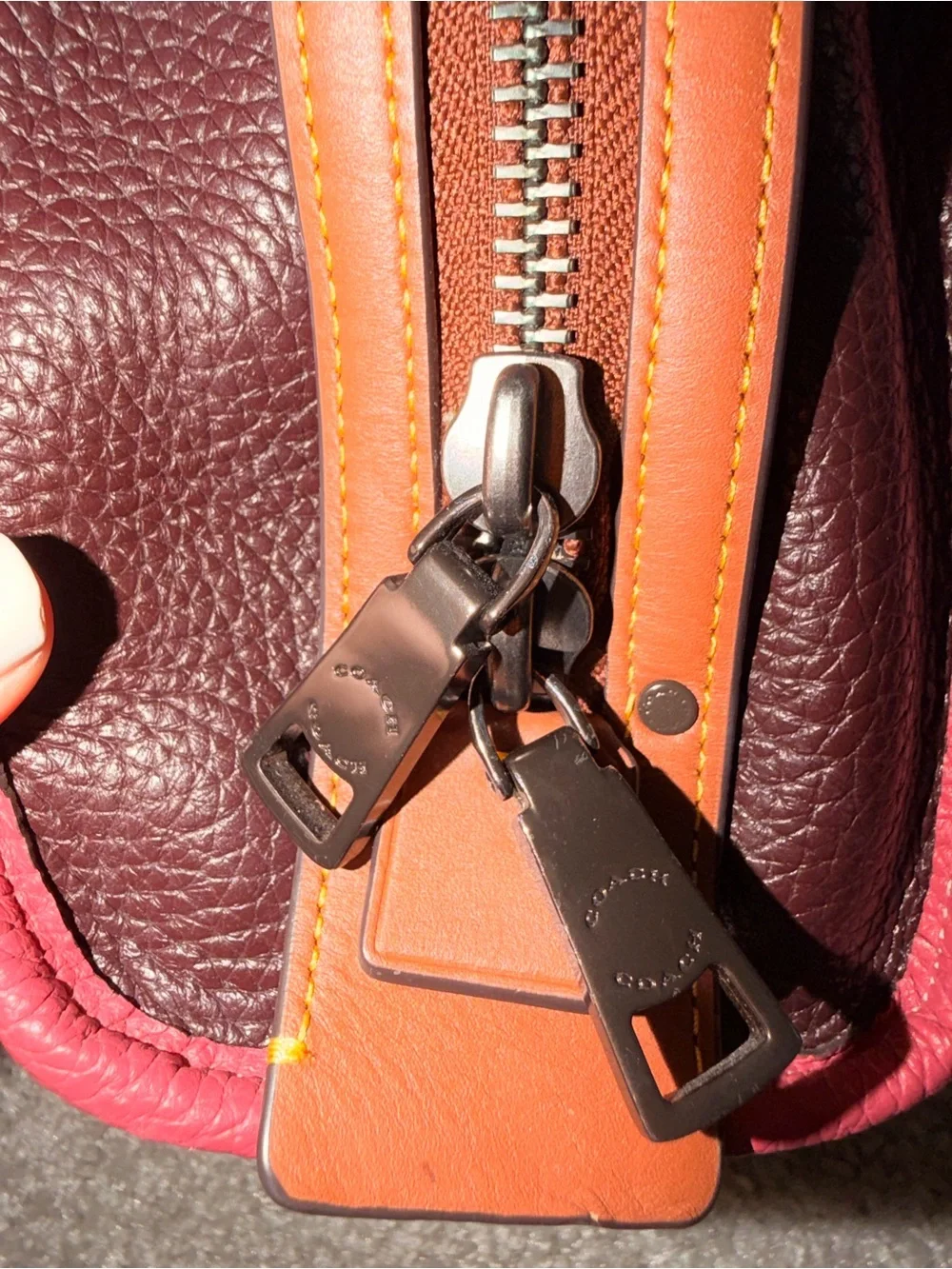 Coach Burgundy Leather Crossbody with Brown Strap vintage